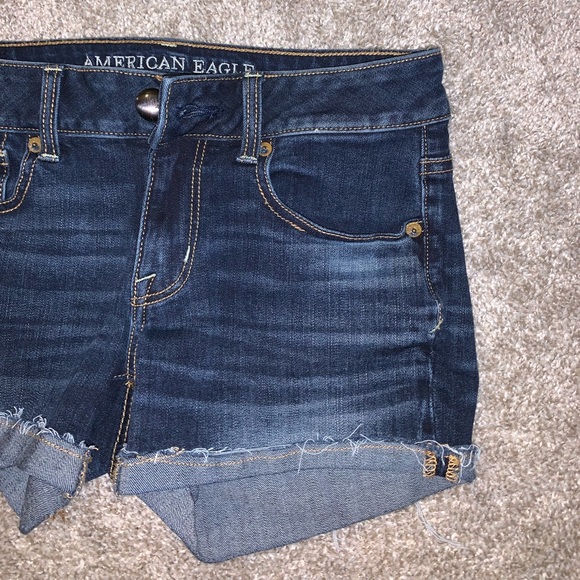 American Eagle Shortie Blue Jean shorts size 0 - Picture 5 of 12